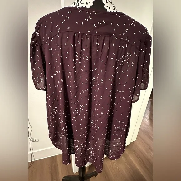 Monday Fun Plum Patterned Blouse Plus Size 3x - Picture 3 of 9